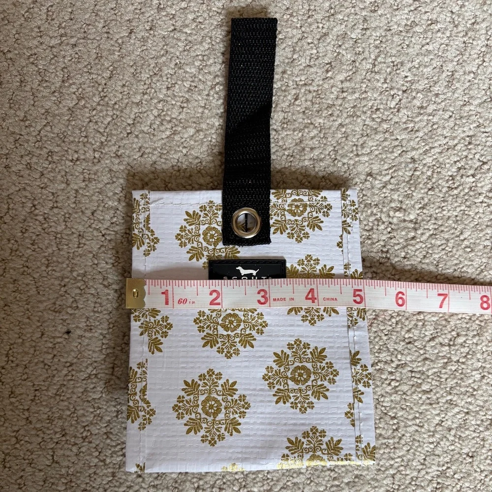 Scout mini reusable gift bag square white gold
